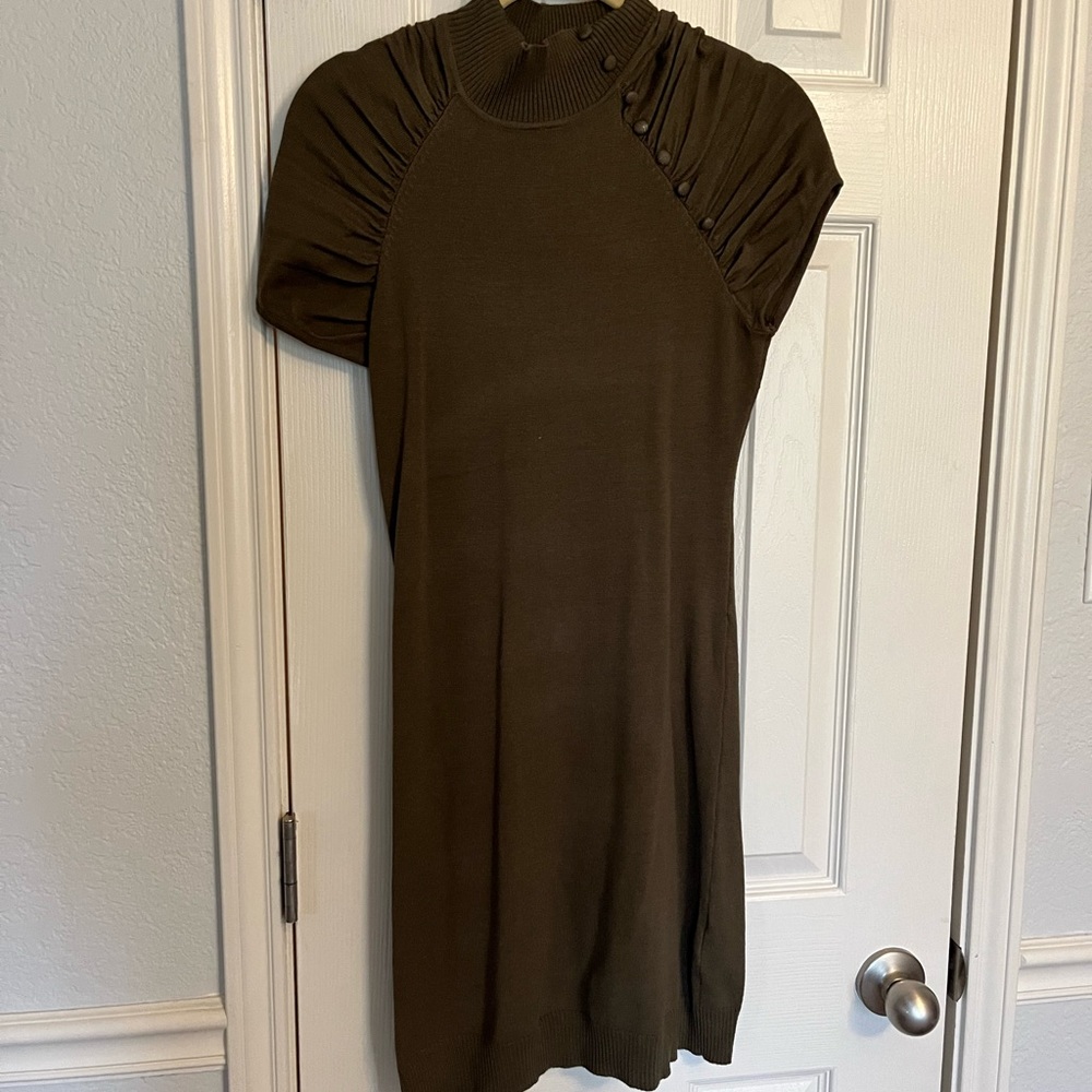 Army green sweater dress